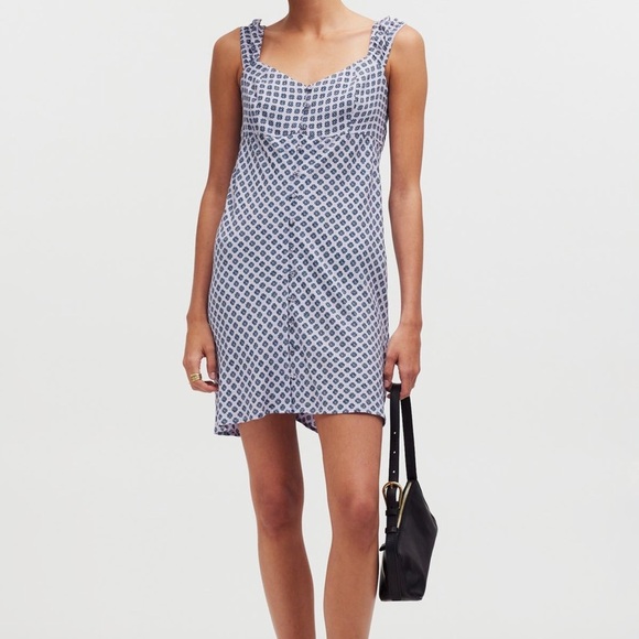 Madewell Cap Sleeve Button Up Mini Dress - Picture 2 of 6